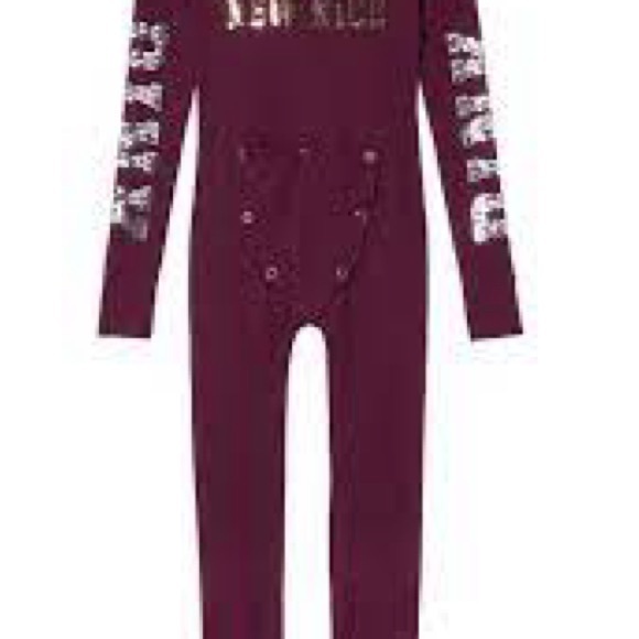 PINK Victoria's Secret Naughty is the New Nice Romper Christmas Pajamas Y2K sz L - Picture 4 of 7